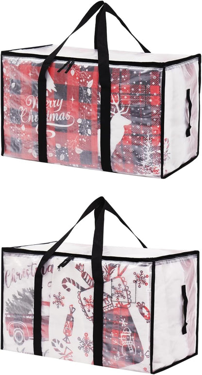 Moving Bags Heavy Duty Extra Large, Alternative for Moving Boxes & Moving Supplies,Clear Storage Bins with Lids, Plastic Packing Tote, Storage Bags for Clothes with Handles & Zippers(Clear, 2 Pack)