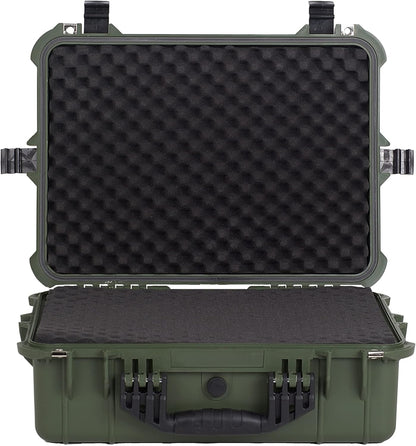MEIJIA Portable Waterproof Protective Case,Hard Camera Case,Customized Fit Foam Inserted, Elegant Black,Fit for Camera, Equipments, Lens,Drones(Black)