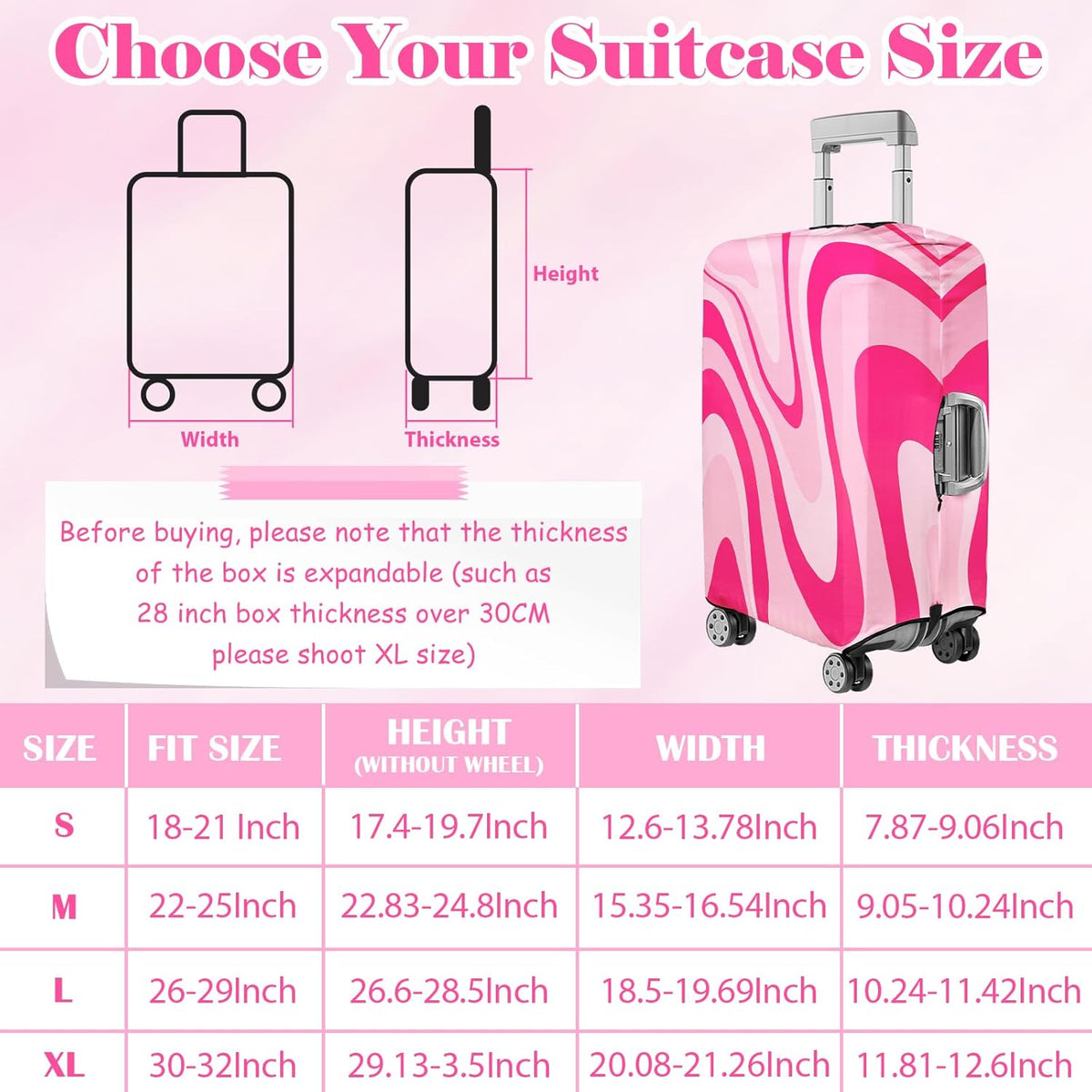 Luggage Cover for Suitcase Elastic Suitcase Cover Protector, Carry On Luggage Sleeve Anti Scratch Travel Essentials Suitcase Protector Fits 20-22