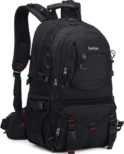 Nerlion 40L Hiking Backpack Travel Backpack for Men Women Camping Waterproof Outdoor Hiking Daypack Lightweight Backpack (Black)