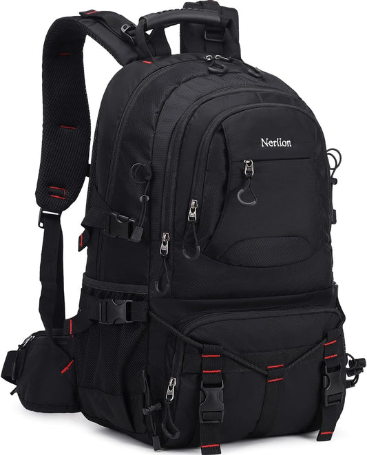 Nerlion 40L Hiking Backpack Travel Backpack for Men Women Camping Waterproof Outdoor Hiking Daypack Lightweight Backpack (Black)