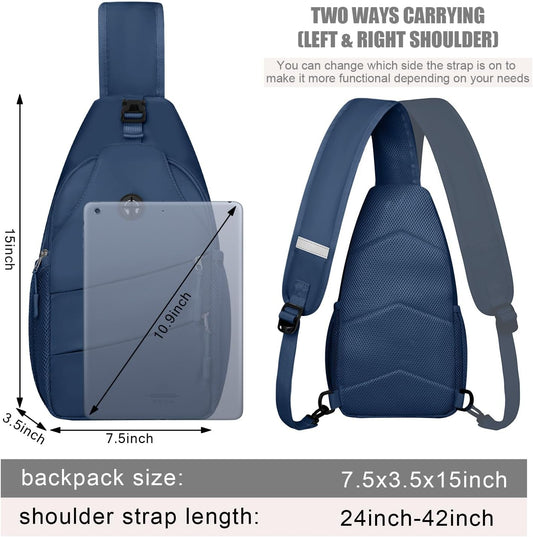 Crossbody Bags for Women Men Trendy Sling Bag Bakpack Casual Chest Bag with Convertible Shoulder Strap