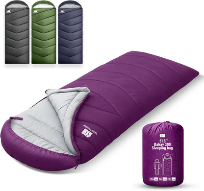 Sleeping Bags for Adults Cold Weather,Portable, Waterproof,Lightweight Camping Sleeping Bag for Tall Girls Boys with Compression Sack for Warm Camping, Hiking, Outdoor & Indoor