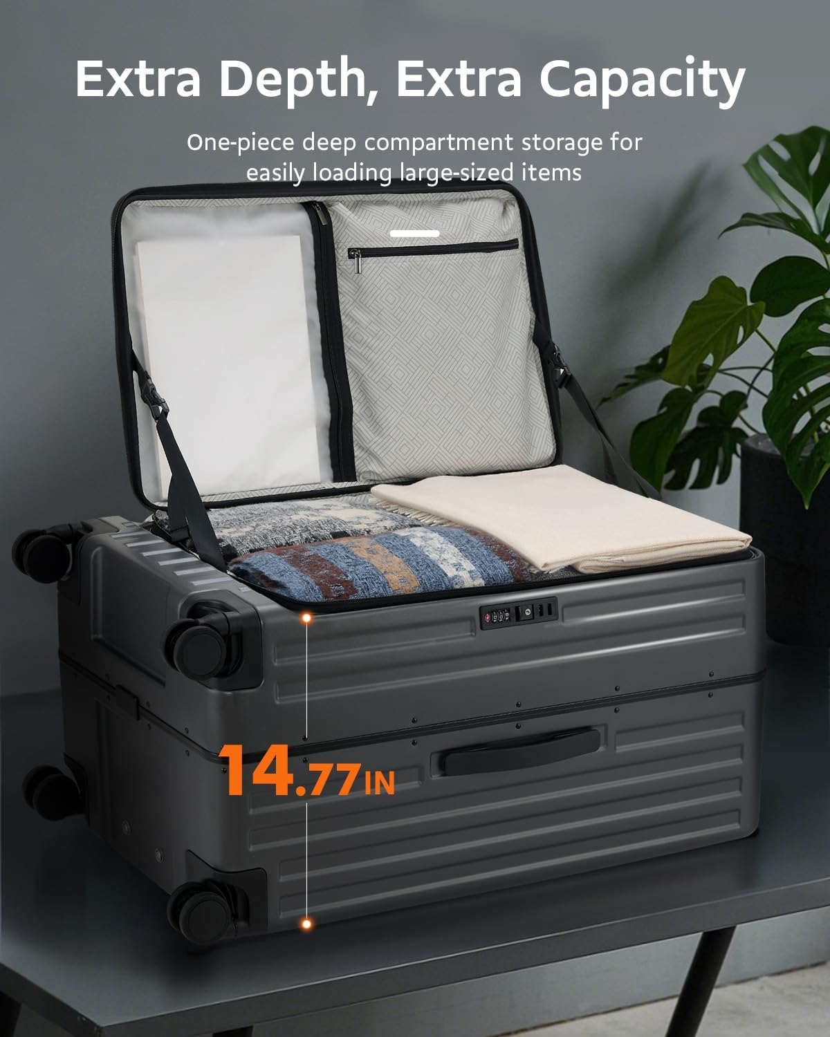 Luggage Sets 2 Pieces, 20 Inch Carry On Luggage and 29 Inch Checked Luggage with Spinner Wheels, Lightweight ABS+PC Hardshell Trunk Suitcases with Aluminum Frame, Top Opening (Black, 20/29)