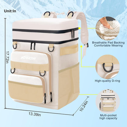 Backpack Cooler Insulated Leak Proof for Men Women 50 Cans Soft Cooler Backpack Insulated Waterproof Large Capacity Coolers Bag Portable for Lunch Camping Travel Picnic Hiking