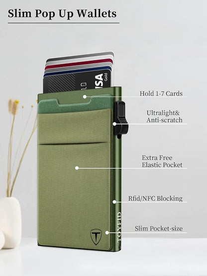 Slim Wallet for Men, Pop Up Credit Card Wallet Aluminum Minimalist RFID - Image 6