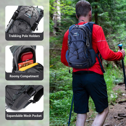 Insulated Hydration Backpack Pack with 2L Water Bladder Lightweight 22L Hiking Backpack Bag for Women Men Daypack for Hiking Running Festival Camping Biking