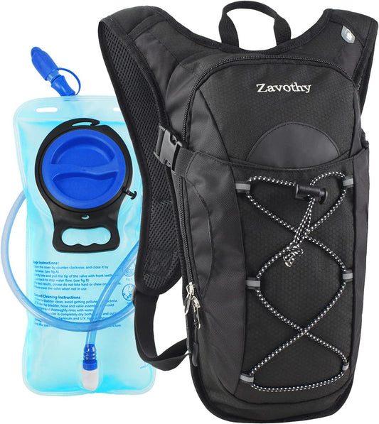 Zavothy Hydration Backpack with 2L Hydration Bladder Water Backpack for Hiking Hydration Pack for Running Cycling Hiking