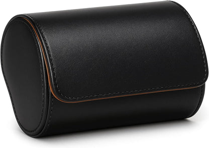 Homde Travel Watch Box Leather: Traveling Case for Men - Luxury Watch Roll for Wristwatch on the Go (black, M)
