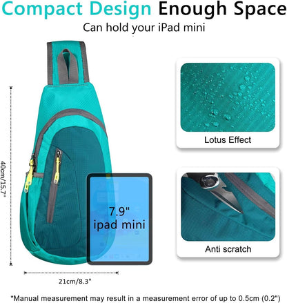 TITECOUGO Small Sling Bag, Lightweight Crossbody Backpack for Men Women, Shoulder Bag for Sports and Outdoor
