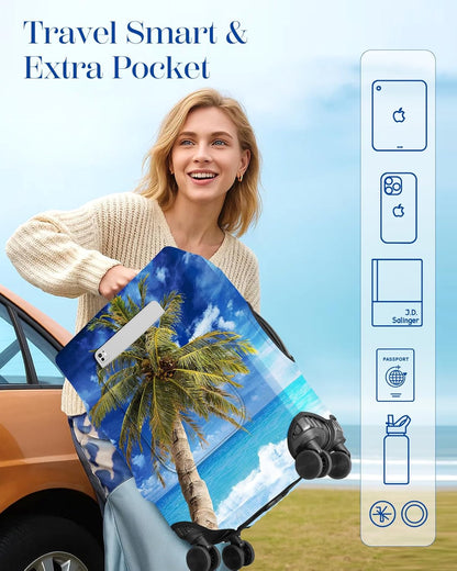 Slohif Luggage Cover for Suitcase Tsa Approved Protector - Luggage Sleeve Large Suit Case Cover Travel Stretch Baggage Case Protective Washable Fit 18-20 Inch Hawaii XS