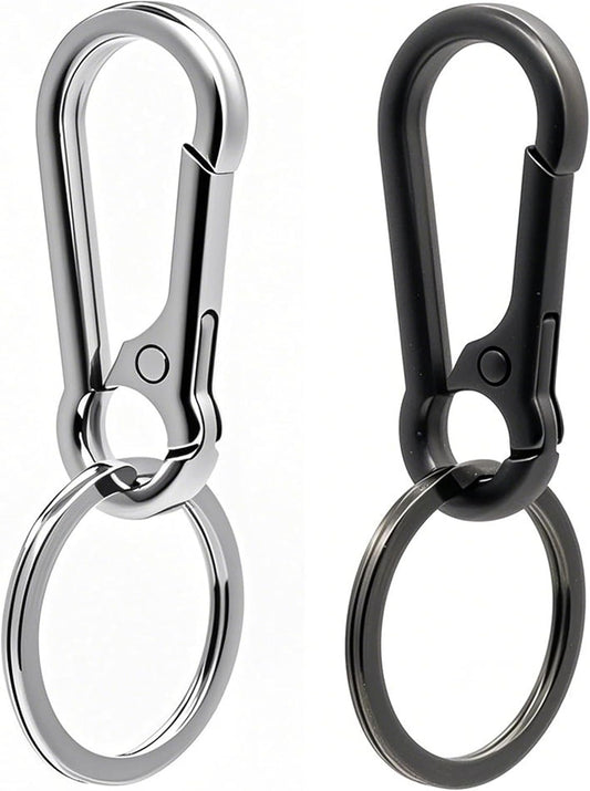 Keychain Keyring Set for Men Women Classic Metal Home Car Key Holder Organizer Portable Carabiner Clip Accessories 2PCS