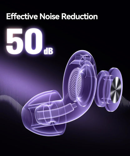Ear Plugs for Sleeping Noise Cancelling 50dB Concert Earplugs for Noise Reduction Reusable Soft Silicone Ear Plugs for Snoring Shooting Motorcycle Airplanes Musicians with 7 Eartips Case Black