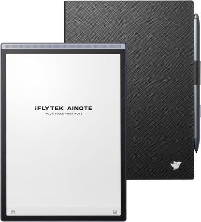 AINOTE Air 2 Bundle – 8.2'' Digital Writing Tablet with Pen, Smart Voice-to-Text Notes, Multilingual Transcription, ChatGPT Integration, Includes Black Folio Case