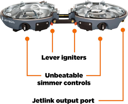 Jetboil Genesis Basecamp Backpacking and Camping Stove Cooking System with Camping Cookware