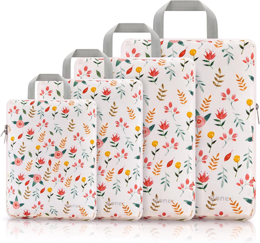 Gonex Compression Packing Cubes, 3pcs/4pcs Expandable Storage Travel Luggage Bags Organizers