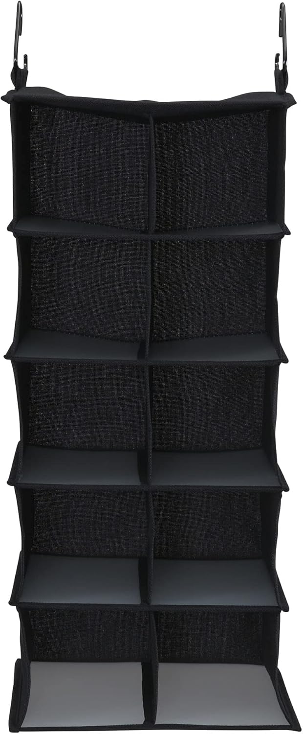 Household Essentials 10 Pocket Hanging Shoe Closet Organizer with Hooks