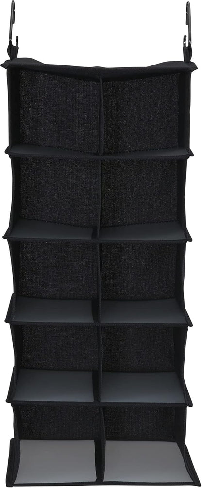 Household Essentials 10 Pocket Hanging Shoe Closet Organizer with Hooks