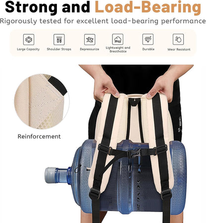 Lohol Multi-Pocket Backpack with 15.6 inch Laptop Compartment, Water Resistant Bookbag for School College and Travel (Grey