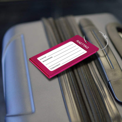 Luggage Tags Metal Suitcase Tags Travel Bag ID Identifier Luggage Tag (Red 2-Pack)