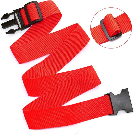 4Pack Luggage Straps for Suitcases, Travel Connector for Carry On Bag, Add Bag to Connect Two Suitcases, Adjustable Belt Attachment Accessories for Connect Your 3 Luggages, Red