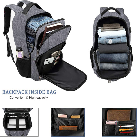 Laptop Backpack for Men, Large Anti-Theft Business Travel Backpack with USB Charging Port, Water Resistant College School Computer Bag for Men/Women for 17 Inch Laptop and Notebook