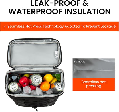 Insulated Cooler Backpack Portable Lightweight Leak Proof Waterproof Multiple Compartments Thermal Bag with Bottle Wine Holder for Beach Travel Camping Hiking Picnic Lunch