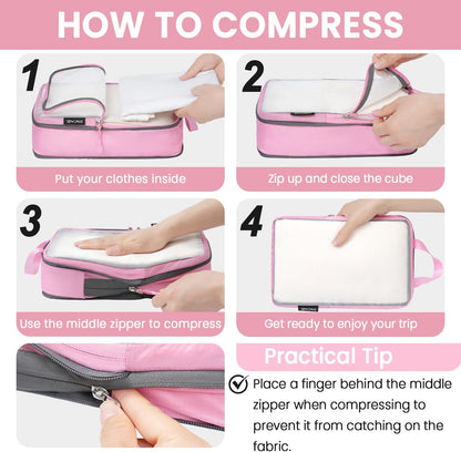 BAGAIL 6 Set Ultralight Compression Packing Cubes Packing Organizer for Travel Accessories Luggage Suitcase Backpack