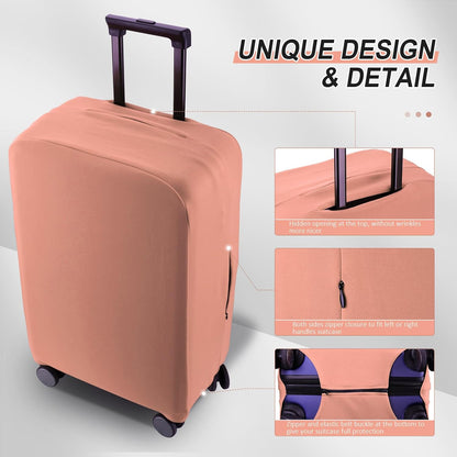 Travel Luggage Cover - Scratch-Resistant Fit 19-33 Inch, Pink, 3XL