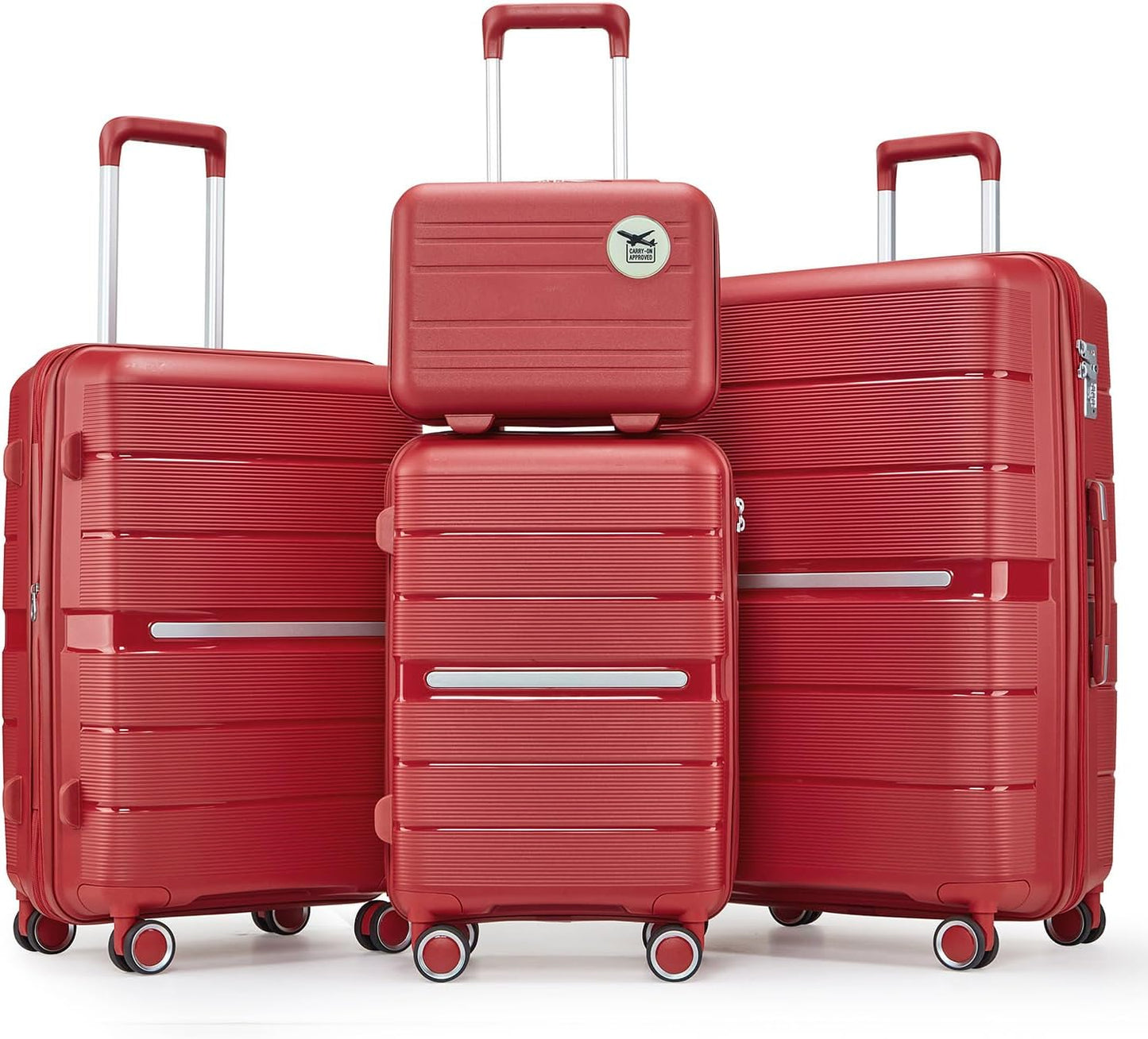 4-Piece Hardshell Luggage Set with TSA Locks, Expandable Suitcases and Silent Spinner Wheels - Vibrant Colors for Easy Identification (14/20/24/28 Inch) - Family Travel Suitcase Sets