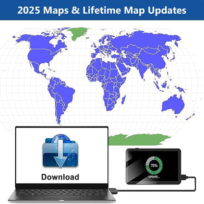 2025 Car GPS Navigator 2.5D Touchscreen 7inch Car GPS, Truck GPS Commercial Drivers,Real Voice prompts Turn Direction， Speed Limit Warning Speed Camera Alert, Lane Guidance Assist, POI