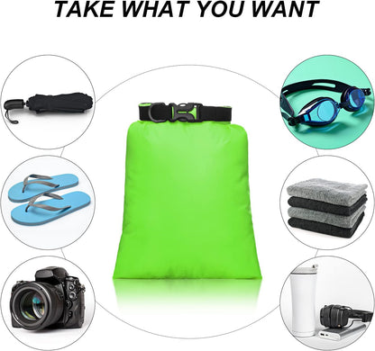 Shappy Waterproof Dry Bag Set 6 Sizes Lightweight Sacks and Long Adjustable Shoulder Strap Outdoor Water Proof Keep Gear Dry Bag Stuff Sacks for Backpacking, Boating, Hiking, Camping