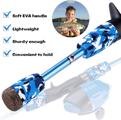 ODDSPRO Kids Fishing Pole Pink, Portable Telescopic Fishing Rod and Reel Combo Kit - with Spincast Fishing Reel Tackle Box for Girls, Youth