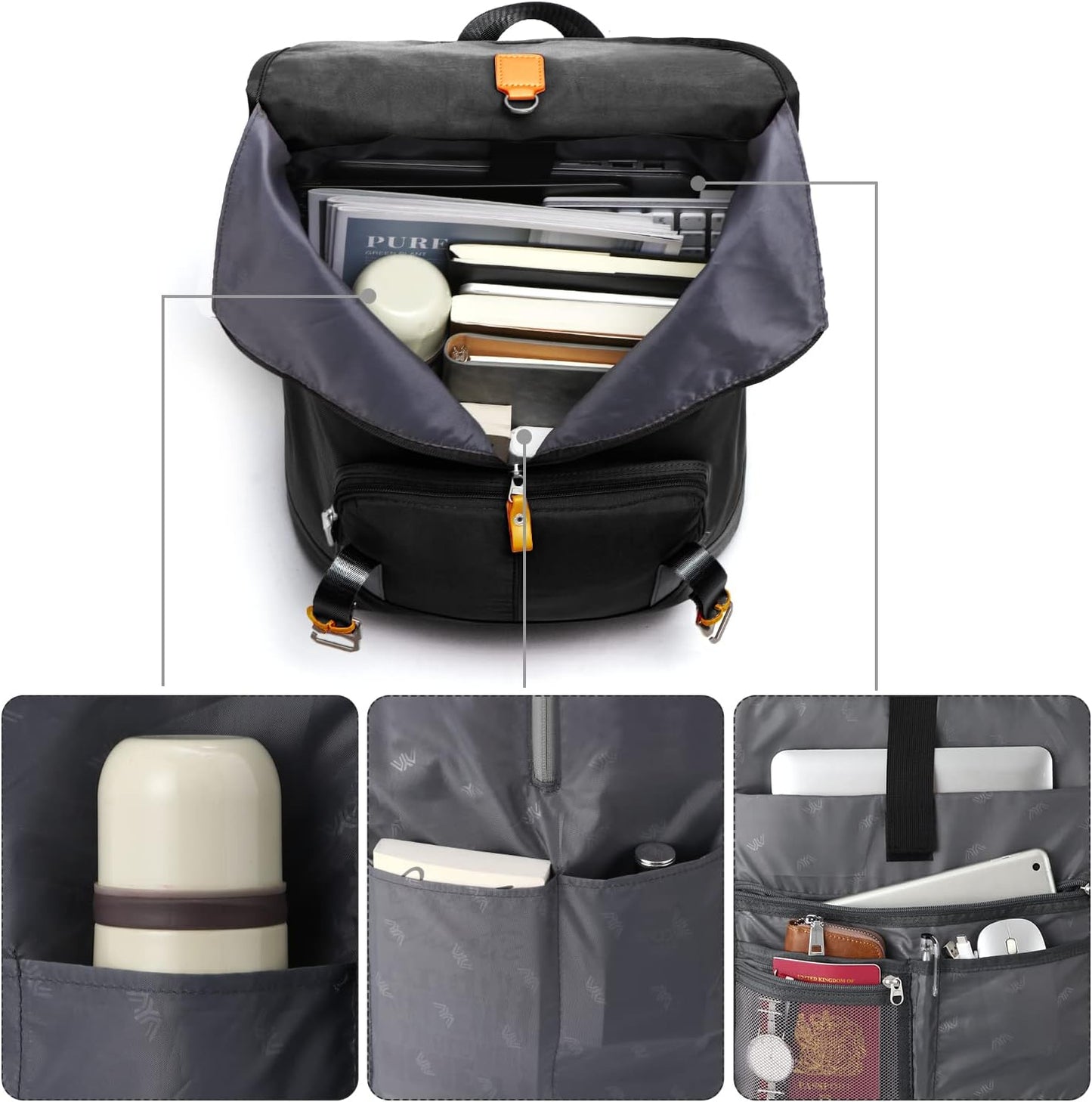 17" Laptop Backpack College Bookbag High School Backpack for Girls & Boys Teenagers,Backpack Business Laptop Knapsack with USB Charging Port for Women & Men