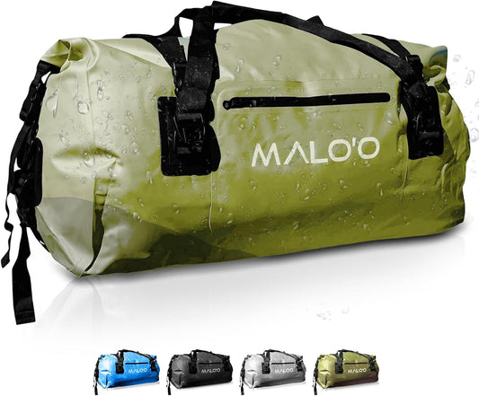 Malo'o Waterproof Dry Bag Duffel 40L/60L/100L, Roll Top Duffel Keeps Gear Dry for Kayaking, Rafting, Boating, Swimming, Camping, Hiking, Beach, Fishing - Internal & External Pockets and Molle Loops