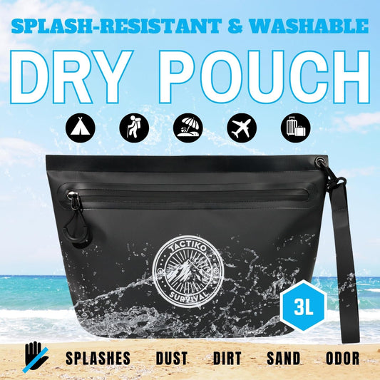 3-Pack Tactiko Heavy-Duty Splash Water Resistant Zipper Pouches - Hold-All Organizers for Dry Bags, Travel Bags (3, Black/Gray/Green)