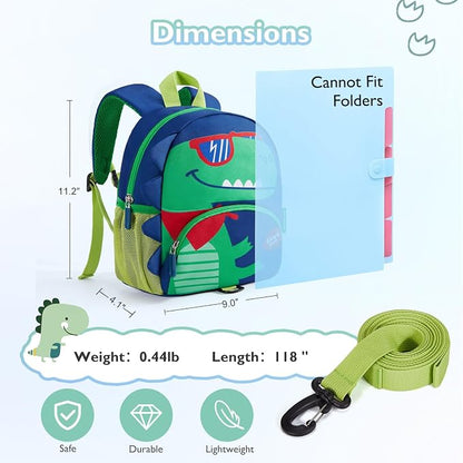 mommore Toddler Backpack for Boys 2-4, 3D Cartoon Cute Kids Dinosaur Backpack - Image 6