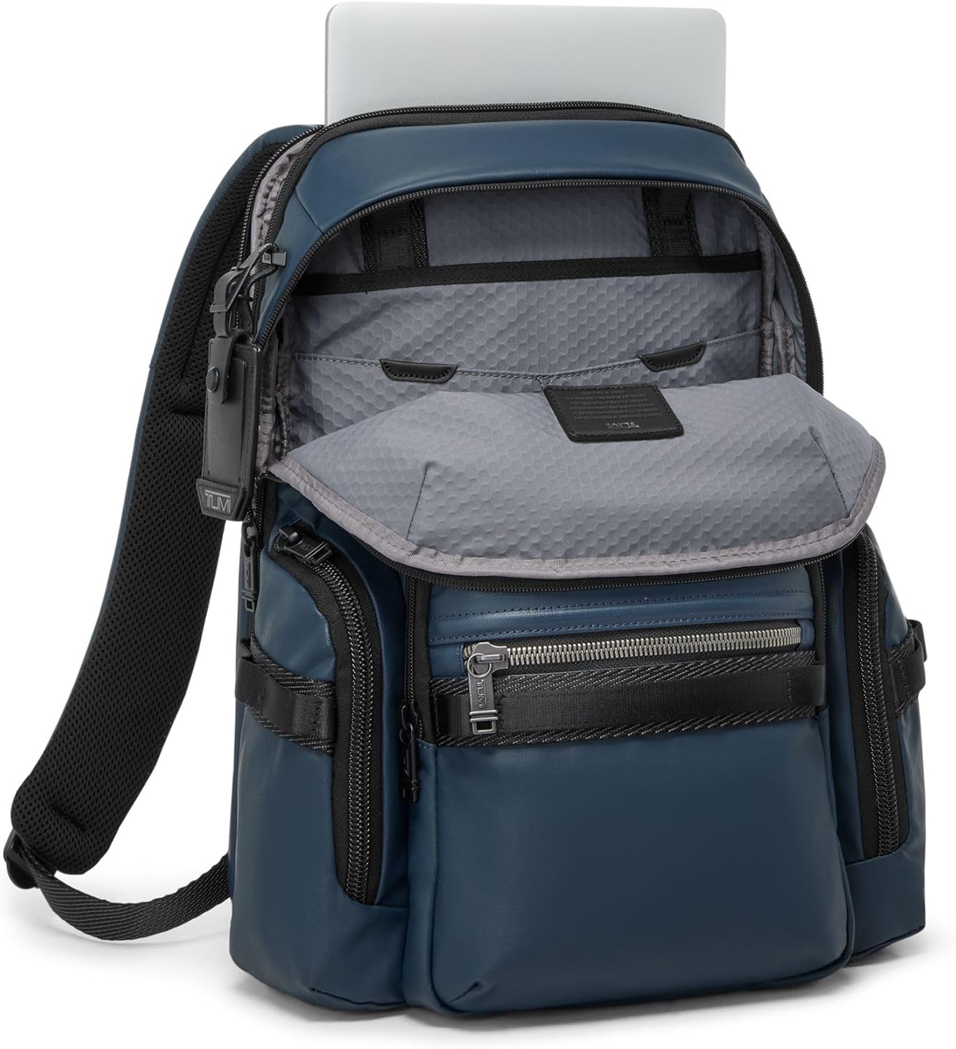 TUMI - Alpha Bravo Navigation Backpack - Everyday Travel Backpack - Fits Up to 15" Laptop - 16.0" X 14.0" X 7.3" - Navy Coated Canvas