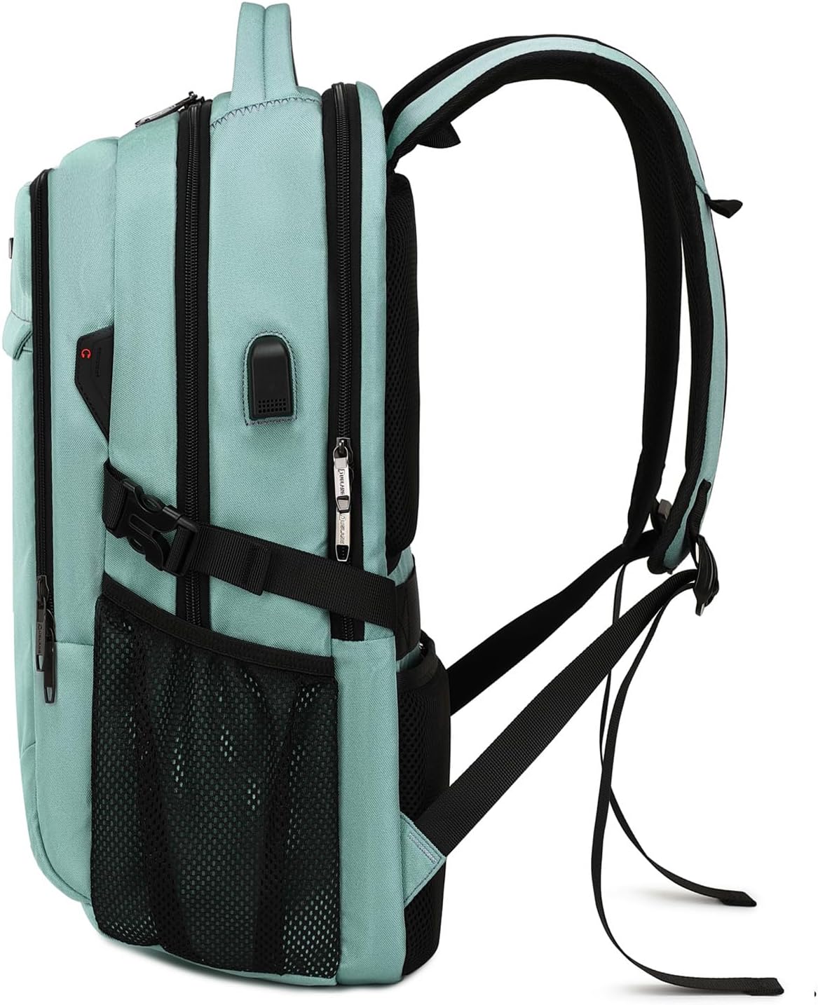 DUSLANG 17 Inch Laptop Backpack for Travel Water Resistant College Backpack for Men/Women Laptop Bag with USB Charging Port and Clear Cosmetic Toiletry Bag, Green A