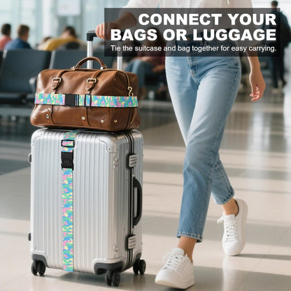 2 Pack Luggage Straps, Adjustable Cute Printing with Combination Lock Luggage Straps for Women Men Travel School Business Trips-Camouflage