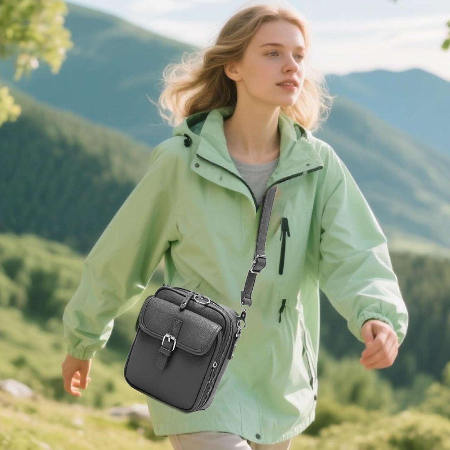 1060 Leather Crossbody Bags for Women Anti-Theft Vegan Purse with Card Slots, Travel Shoulder Bag, Waterproof Crossbody Purse