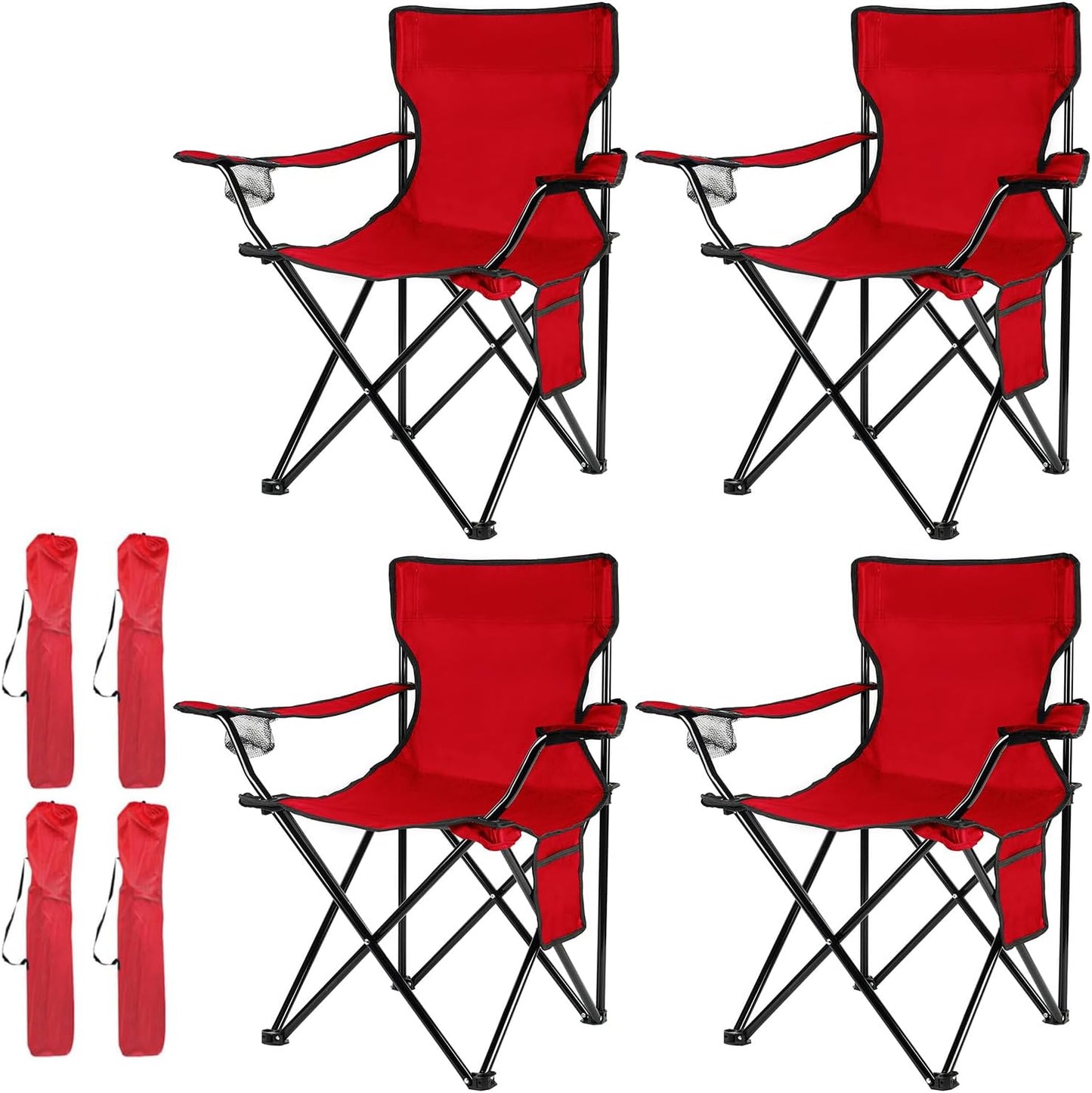 Damei century 4PCS Folding Camping Chairs-Lightweight, Installation-Free, Portable Chair for Beach, Lawn, Outdoor Sports