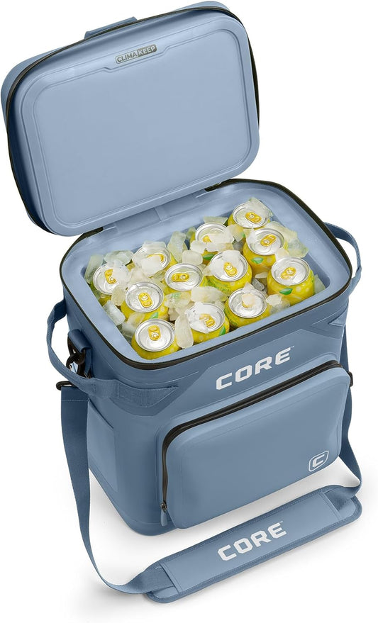 CORE Magnetic Leak Proof Soft Cooler with Waterproof Zipper | Insulated Bag Portable Ice Chest Box | Best Soft Cooler for Food & Beverages for Tailgating, Car Camping, Travel, and Family Beach Picnics