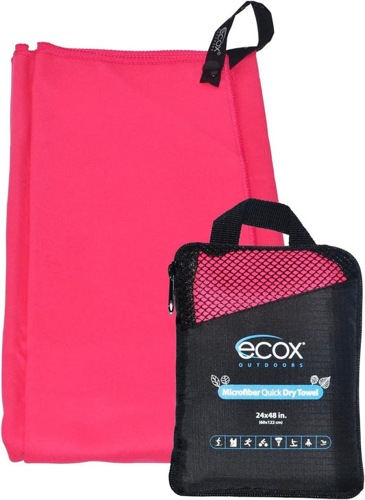 Outdoors Microfiber Towel Fast Drying Soft Feel Fast Action Drying for Gym Beach Outdoors Travel Yoga Camping Compact Size 1 Piece 24x48 in Red MFT1P24RD