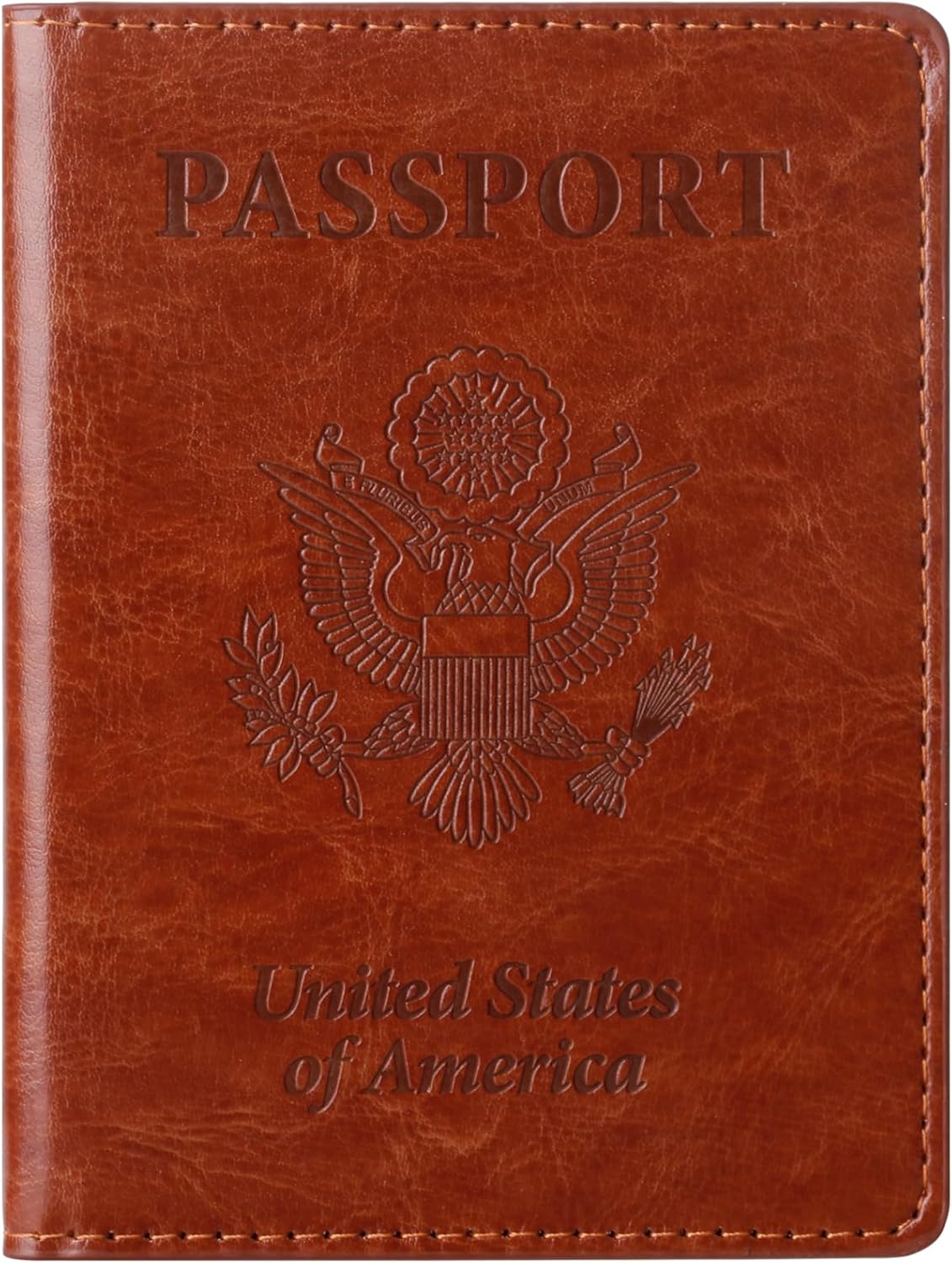 TIGARI Passport Holder for Travel Women Men, PU Leather Passport Wallet Cover Case Sleeve, Waterproof Protected Document Organizer, Family Vacation Plane Cruise Travel Essentials-Brown