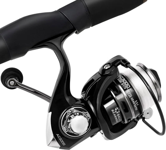 2-Piece Fishing Rod and Spinning Reel Combos with Lures Set Fishing Bag Portable Fishing Rod Kit for Saltwater Freshwater Travel Fishermen Gift