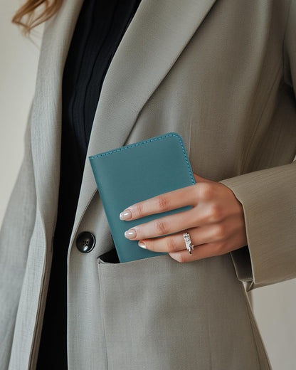 ALLIVE Passport Holder for Travel Women Men,Genuine Leather Passport Cover Wallet,Travel Must Haves Airport Essentials Travel Gifts Blue