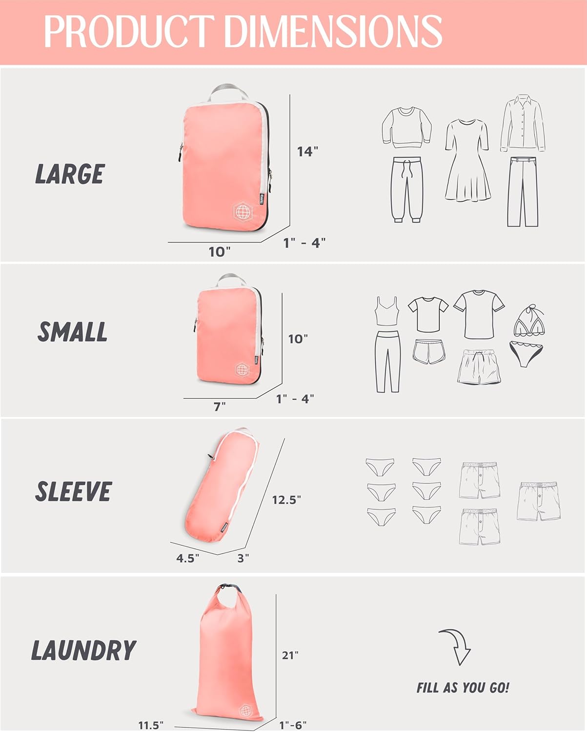 Compression Packing Cubes Set for Travel - Lightweight, Durable Clothes Organizer for Carry-On Luggage and Suitcases by TRIPPED Travel Gear