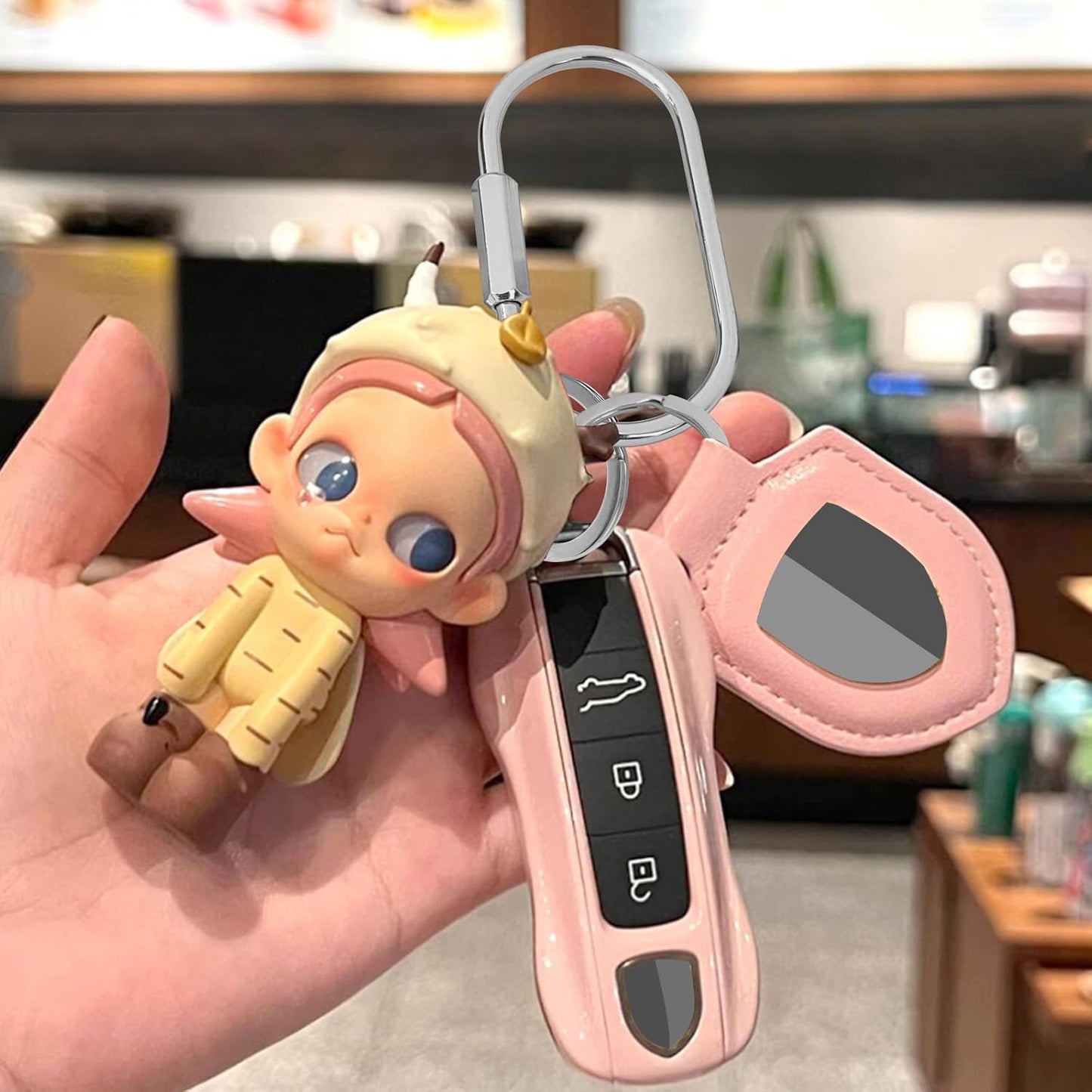 Key Chain, Brass Key Rings 2 Pack Screw Lock Key Organizer with 4 Rings Carabiner Keychain Clip for Men and Women