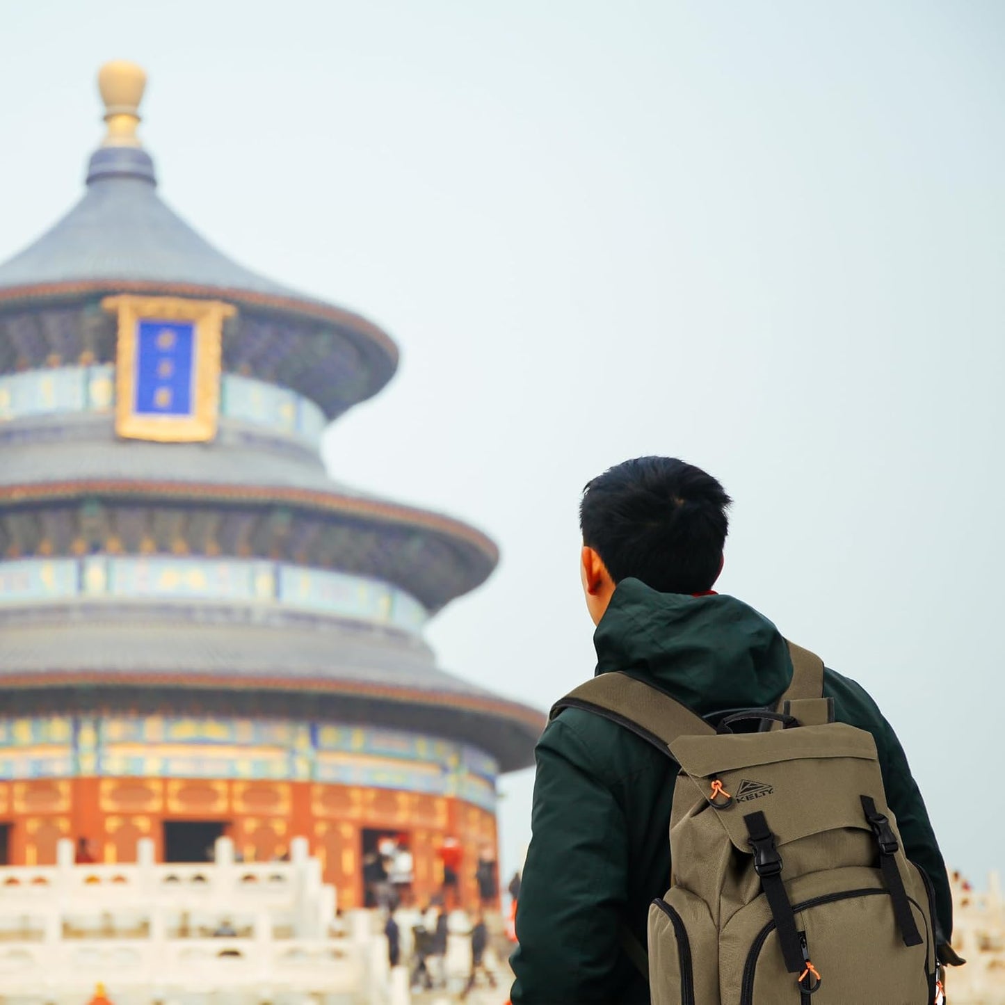 Kelty Hiking Backpacks 23 L Canvas Travel Laptop Backpack for Men Women, 18" Business Work Rucksack College Computer Bag (Olive Travel Pack)